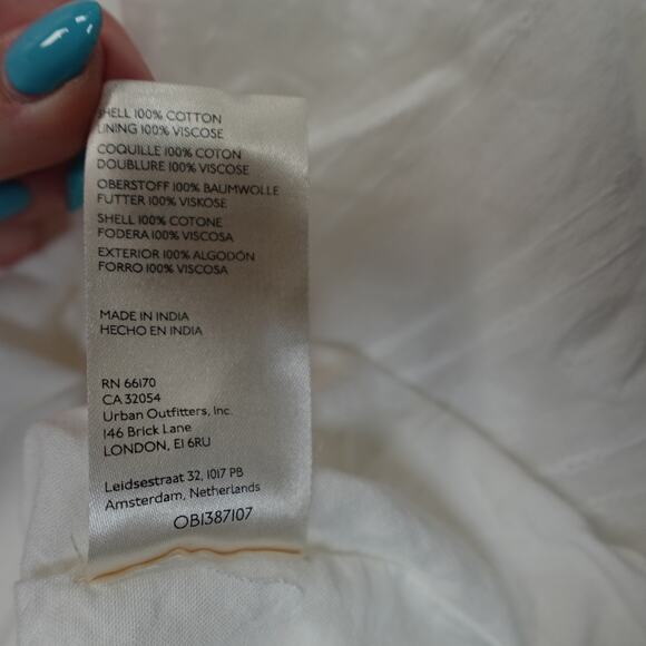 Anthropologie Dress Womens Extra Small Peregrine Midi White Smocked VNeck Aline - Picture 10 of 15